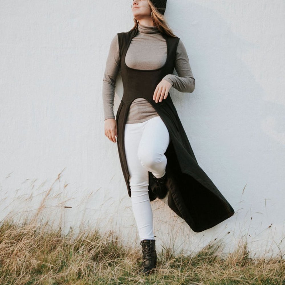 Elfarrow ✧Explorer✧ Cotton Long Black Vest